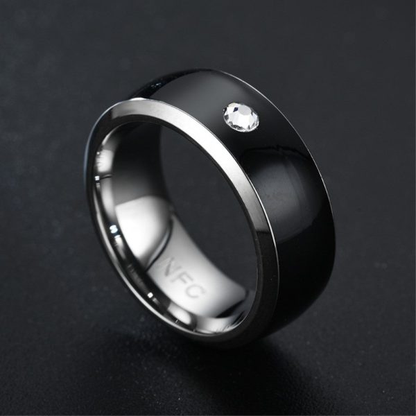 Smart editable stainless steel multifunctional NFC ring - Black   9# Online Hot Sale