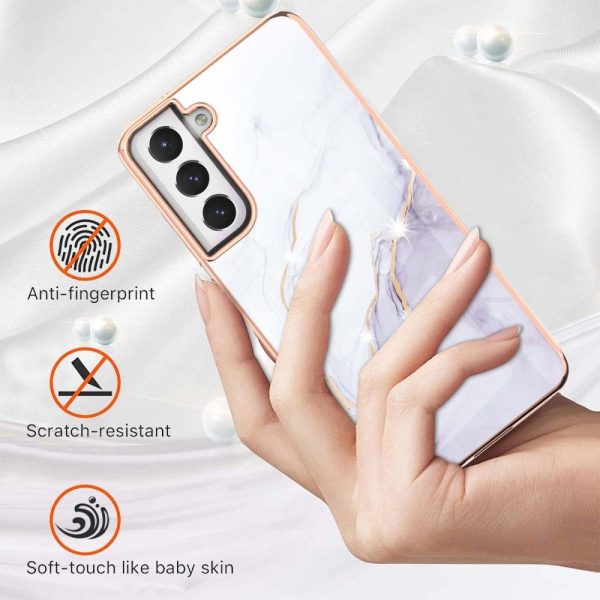 Marble Samsung Galaxy S21 FE case - White Marble Haze Fashion