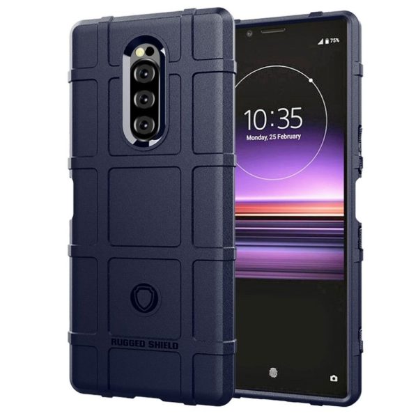 Sony Xperia 1 square grid case - Dark Blue Sale