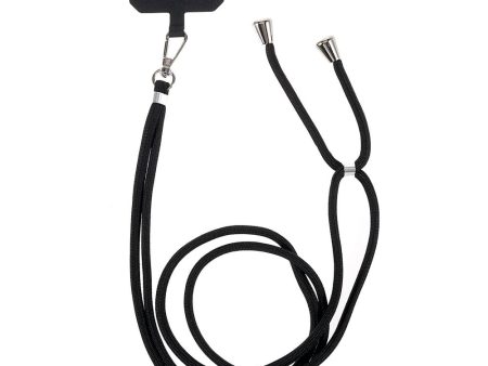 Universal lanyard neck strap with patch for Smartphone - Black Supply