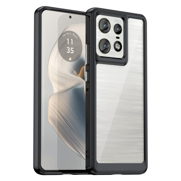 Motorola Edge 50 Pro smart acrylic cover - Black Online now