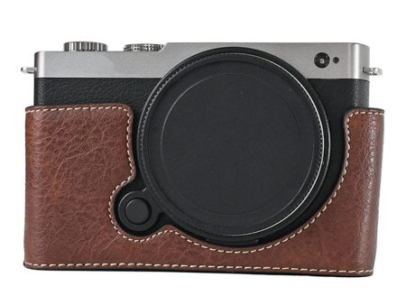 Panasonic Lumix S9 Camera Case Large Cutout Litchi Texture Vegan Leather Protective Cover - Coffee Supply