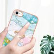 Marble patterned cover with ring holder for iPhone SE (2022)   2020   8 - Green and Yellow Marble Haze For Discount