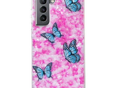 Marble Samsung Galaxy S21 Plus 5G case - Butterfly and Flower For Discount