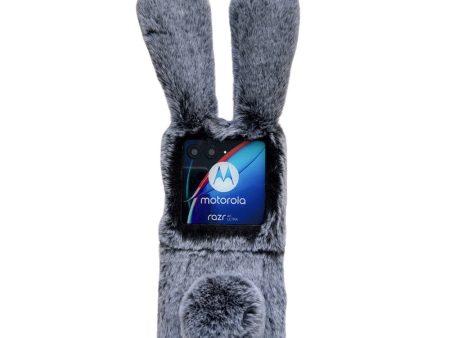 Fluffy Rabbit Motorola Razr 40 Ultra cover - Dark Grey Online Sale