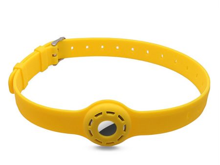 AirTags pet collar design silicone strap - Yellow on Sale