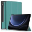 Blackish Green leather trifold stand tablet cover for Samsung Galaxy Tab S9 FE SM-X510 SM-X516 For Sale