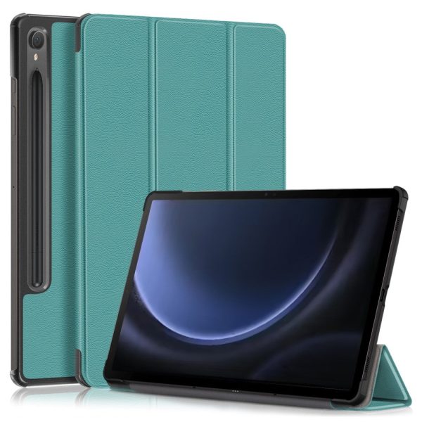 Blackish Green leather trifold stand tablet cover for Samsung Galaxy Tab S9 FE SM-X510 SM-X516 For Sale