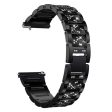 18mm Universal 3-bead rhinestone décor watch strap - Black on Sale