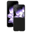 Xiaomi Mix Flip 5G Case Carbon Fiber Texture PU and Bump Resistant Phone Cover - Black Discount