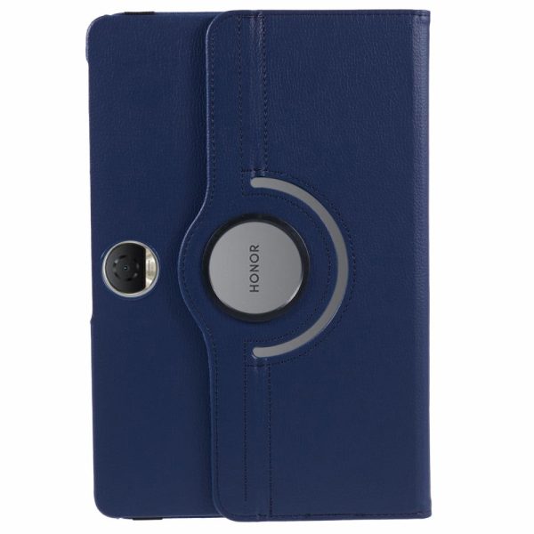 Honor Pad 9 Case Scratch-resistant Vegan Leather Tablet Cover with Rotating Stand - Dark Blue on Sale