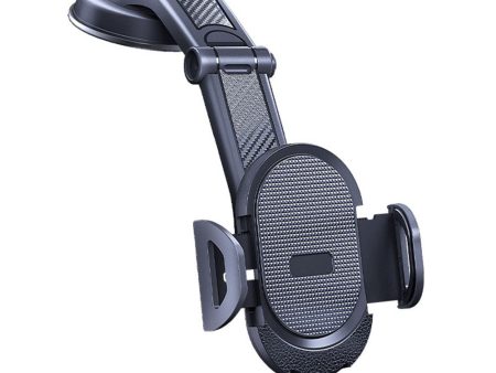 Universal Suction Cup Car Phone Holder with Telescopic Arm and Clamping Force - Black Cheap