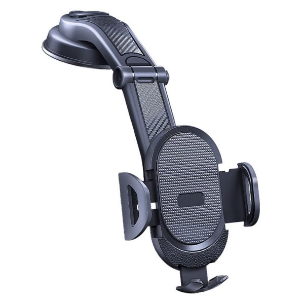 Universal Suction Cup Car Phone Holder with Telescopic Arm and Clamping Force - Black Cheap