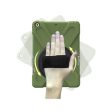 iPad (2018) X-Shape kickstand combo case with hand holder strap - Army Green Sale