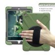 iPad (2018) X-Shape kickstand combo case with hand holder strap - Army Green Sale