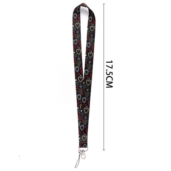 Universal heart shaped pattern phone lanyard - White, Red and Yellow Hearts Sale