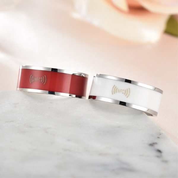 Smart editable stainless steel NFC ring - Red   8# Online Sale