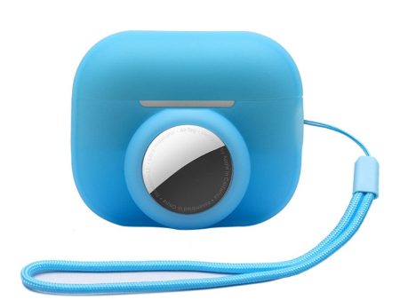 AirPods Pro 2   AirTags silicone case with strap - Noctilucent Blue Supply