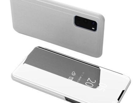 For Samsung Galaxy S20 4G S20 5G View Window Vertical Mirror Leather Mobile Shell Foldable Stand Case - Silver Supply