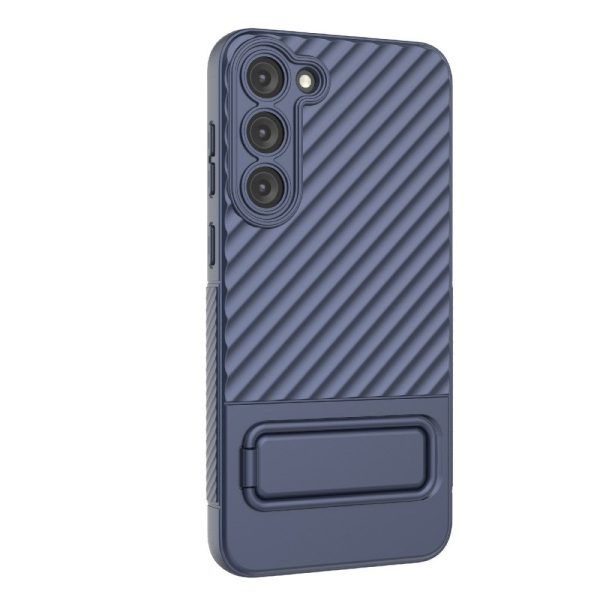 Protective anti-scratch cover with kickstand for Samsung Galaxy S23 - Blue Hot on Sale