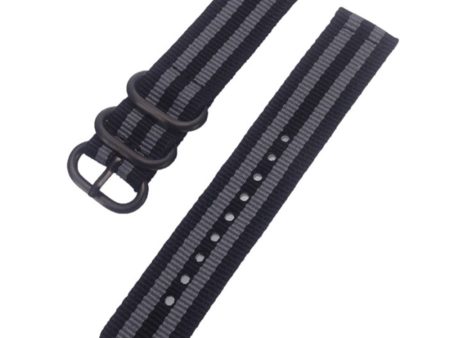 18mm Universal nylon strap - Black   Grey For Cheap