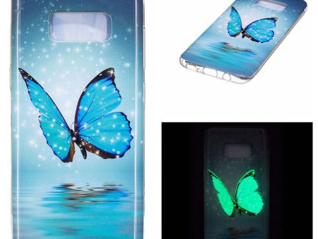 For Samsung Galaxy S8 Luminous IMD Protective TPU Case Shell - Shining Blue Butterfly Discount