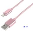 2M Micro USB Charging Cable - Pink Cheap