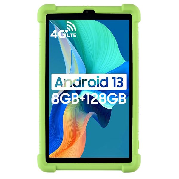 Blackview Tab 60 Silicone Tablet Case Scratch-resistant Back Cover with Bump Resistant Kickstand - Green Hot on Sale