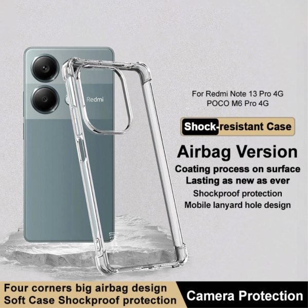 IMAK Airbag Xiaomi Redmi Note 13 Pro   Xiaomi Poco M6 Pro Cover - Transparent Supply