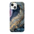 Marble iPhone 14 case - Blue on Golden Splash Marble For Sale