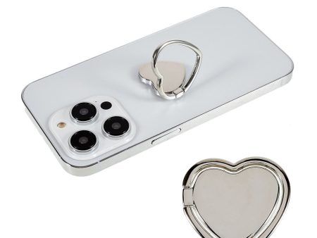 Love Heart shape rotatable smartphone ring holder - Silver For Discount