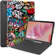 Lenovo Tab Plus Stand Case Pattern Print Leather Tablet Cover - Graffiti For Sale