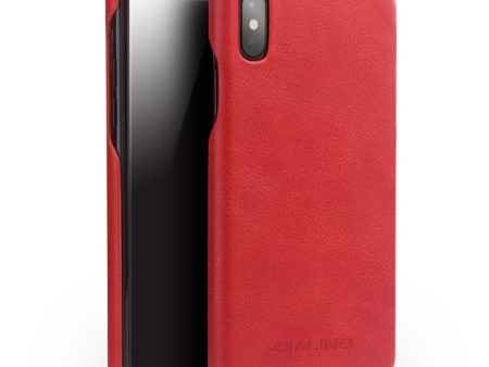 QIALINO iPhone X cowhide leather case - Red Discount