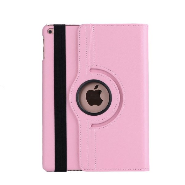 iPad (2017) litchi grain rotating PU leather case - Deep Pink Cheap