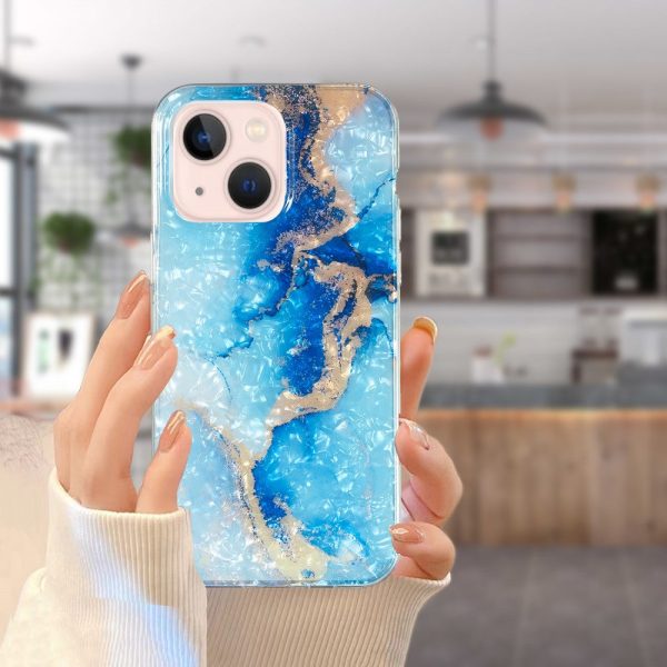 Marble iPhone 15 case - Blue Gold Marble Hot on Sale