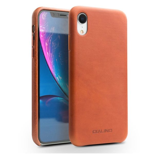 QIALINO iPhone Xr genuine leather case - Brown Cheap