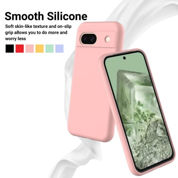 Matte liquid silicone Google Pixel 8A cover - Pink Online Sale