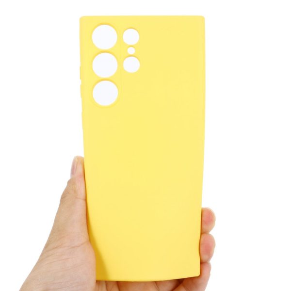 Matte liquid silicone cover for Samsung Galaxy S23 Ultra - Yellow Cheap