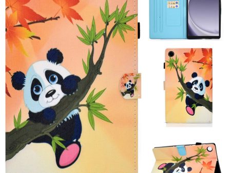 Samsung Galaxy Tab A9 Leather Case Card Holder Tablet Cover - Bamboo Panda Hot on Sale