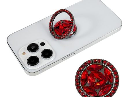 Jewel rhinestone style smartphone ring holder - Red Fashion