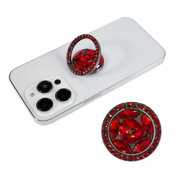 Jewel rhinestone style smartphone ring holder - Red Fashion