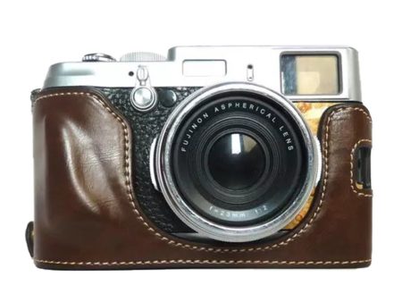 Leather cover bagwith battery opening for Fujifilm X100 series - Coffee Online Hot Sale