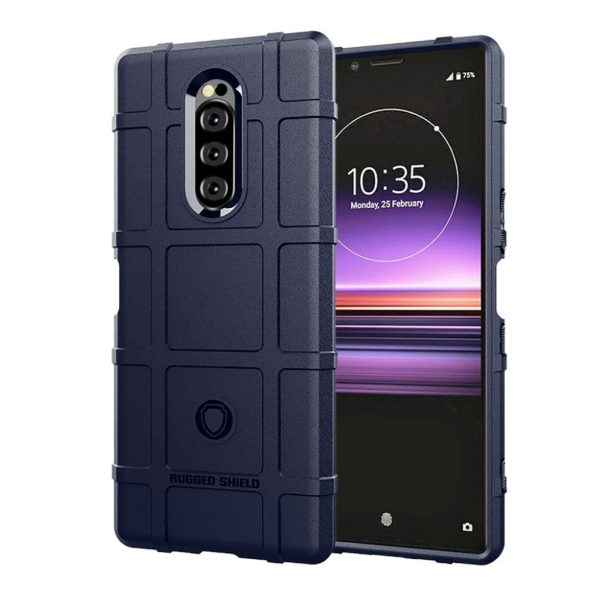 Sony Xperia 1 square grid case - Dark Blue Sale