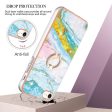 Marble patterned cover with ring holder for iPhone SE (2022)   2020   8 - Green and Yellow Marble Haze For Discount